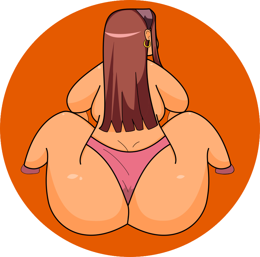 ass_focus back_view betamel_drawing big_ass big_breasts crouching kenzie_(omegasunburst) tan_skin thick_thighs