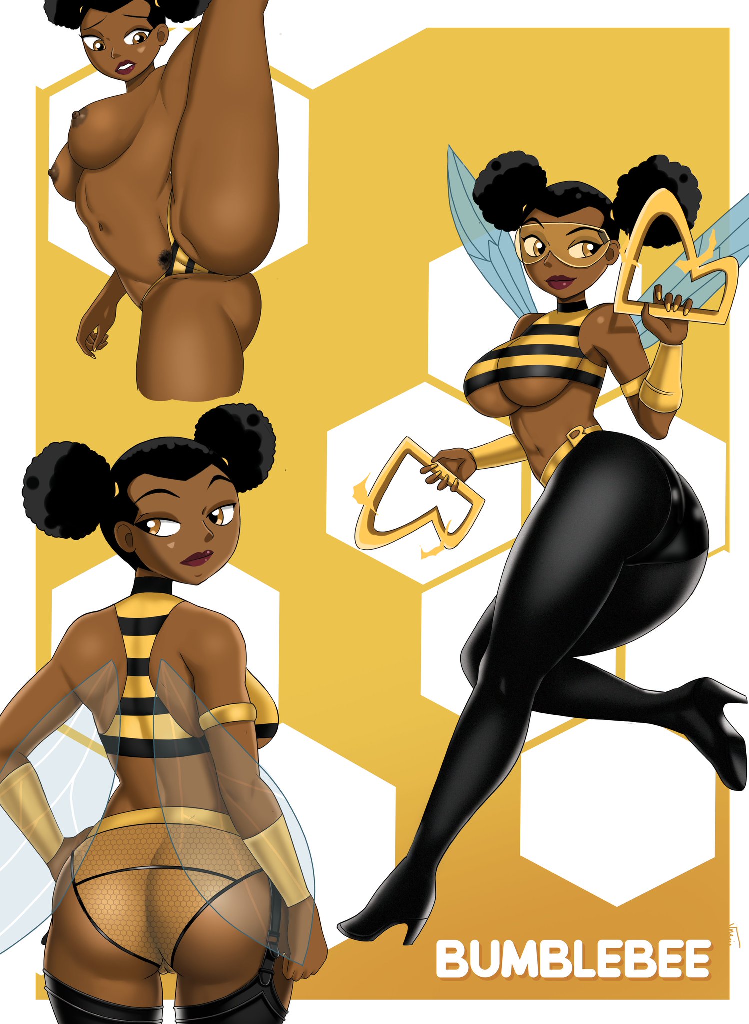 1girls, 2023, ass, athletic, athletic female, big ass, big breasts, big butt, black hair, breasts, brown body, brown eyes, brown skin, bumblebee (dc), bust, busty, clothed, curvaceous, curvy, curvy female, curvy figure, dark skin, dark-skinned female, dc, dc comics, digital media (artwork), earrings, eyebrows, eyelashes, eyes, fairy, fat ass, female, female focus, female only, female pubic hair, fit, fit female, flying, g-string, goggles, hand on hip, high heels, hips, hourglass figure, huge ass, huge breasts, human, jpeg, karen beecher, large ass, large breasts, legs, legwear, lips, lipstick, navel, nipples, one leg up, panties, pants, pinup, pubic hair, see-through, see-through panties, skin tight, striped panties, striped topwear, striped underwear, teen titans, thick, thick ass, thick legs, thick thighs, thighs, thong, tight clothing, tight pants, top heavy, topless, topwear, underwear, upper body, vn simp, voluptuous, waist, wide hips, wings