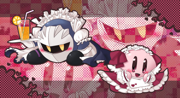 crossdressing cute embarrassed humiliation kirby kirby_(series) maid_outfit maid_uniform meta_knight