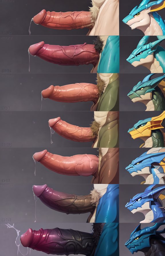 ai generated, anthro, chart, dragon, kesura art, male, male only, penis, penis chart, penis comparison, penis size chart, penis size comparison, penis size difference, size chart, size comparison, tagme