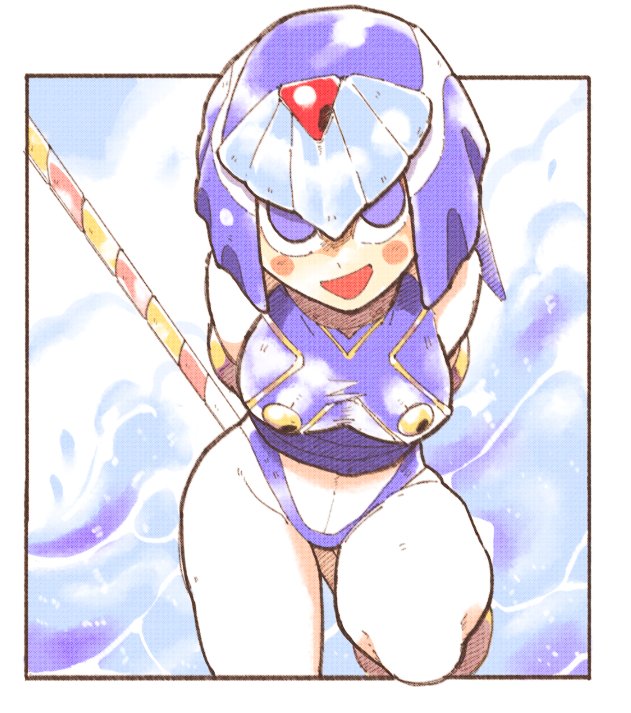 1girls 2018 android blue_eyes bodysuit fairy_leviathan female helmet highleg inkuusan looking_at_viewer mega_man mega_man_zero robot_girl thong