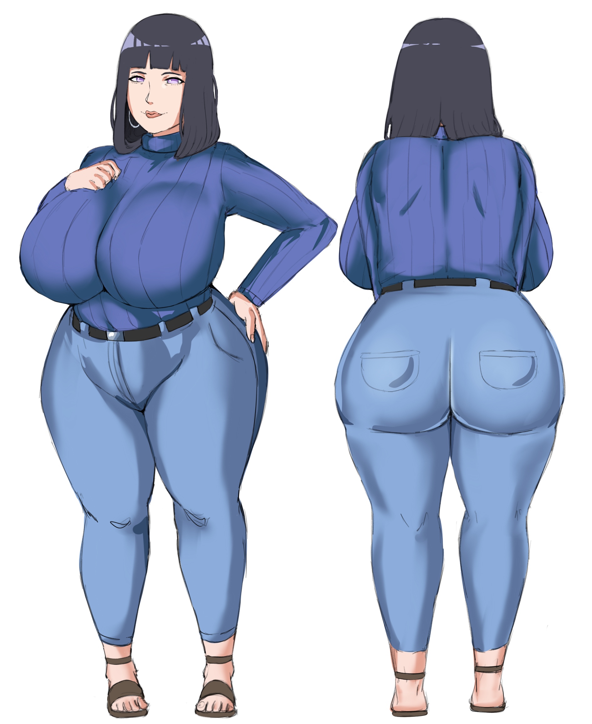 ass, big ass, big breasts, boruto: naruto next generations, breasts, chubby female, female, hyuuga hinata, milf, naruto, naruto (series), panarandom, uzumaki hinata