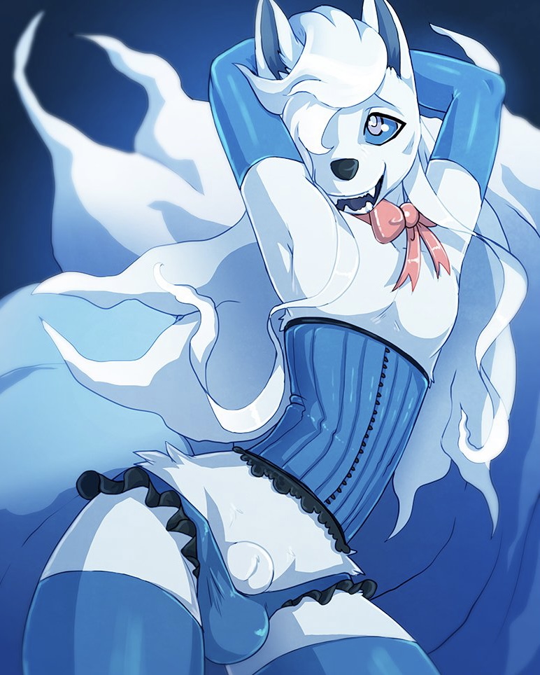 alolan_form alolan_ninetales anthro generation_1_pokemon girly male ninetales nintendo pokemon pokemon_(species) regional_form_(pokemon) ribbons