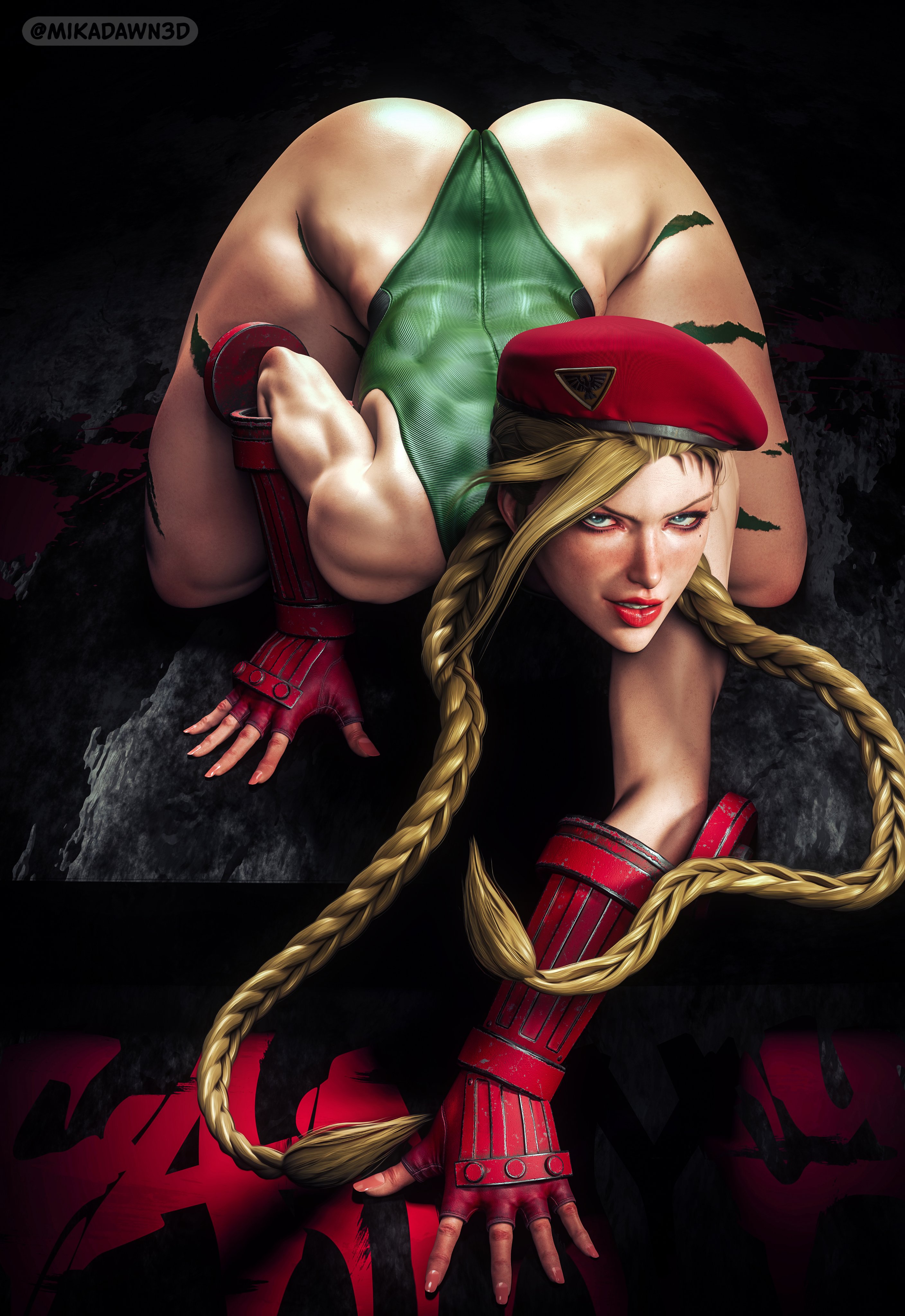 1girls, 3d, 3d (artwork), ass, big ass, big breasts, blonde hair, blue eyes, braid, braided hair, braided twintails, breasts, cammy white, capcom, cleavage, curvaceous, curvy, curvy body, curvy female, curvy figure, curvy hips, female, female only, fit, fit female, gloves, large breasts, leotard, light skin, light-skinned female, mikadawn, pale skin, pale-skinned female, pose, posing, solo, solo female, straight hair, street fighter, street fighter 6, street fighter v, thick hips, thick legs, thick lips, thick thighs, thighs, thong leotard, tight clothing, tight fit, voluptuous, wide hips