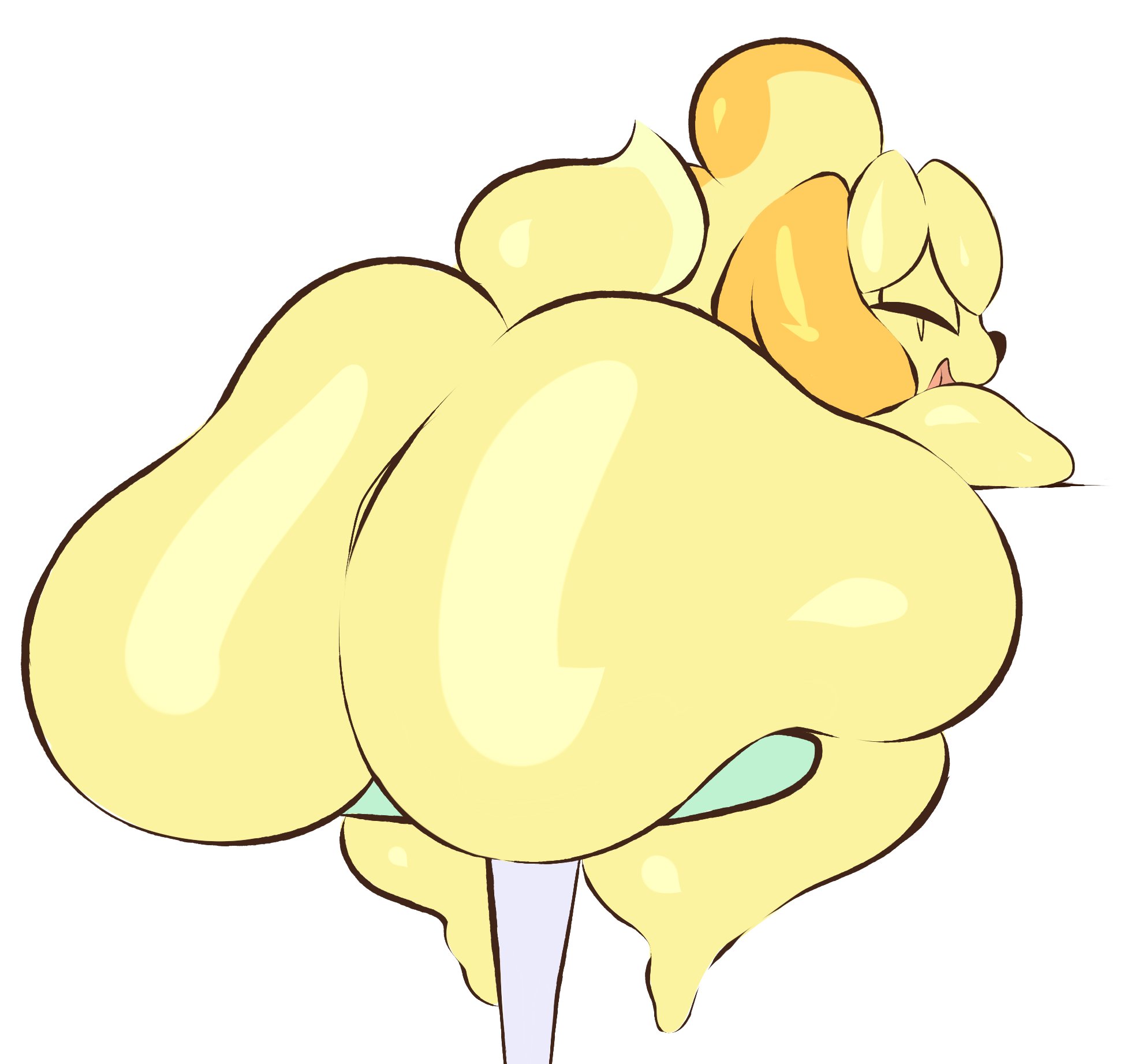 1girls, animal crossing, anthro, arizonathevixen, ass, big ass, bubble ass, bubble butt, canid, canine, canis, completely nude, female, female only, full body, fur, furry, furry only, huge ass, isabelle (animal crossing), naked, naked female, nintendo, nude, nude female, sitting, sitting on stool, solo, solo female, stool, tail, thick thighs, white background, wide hips
