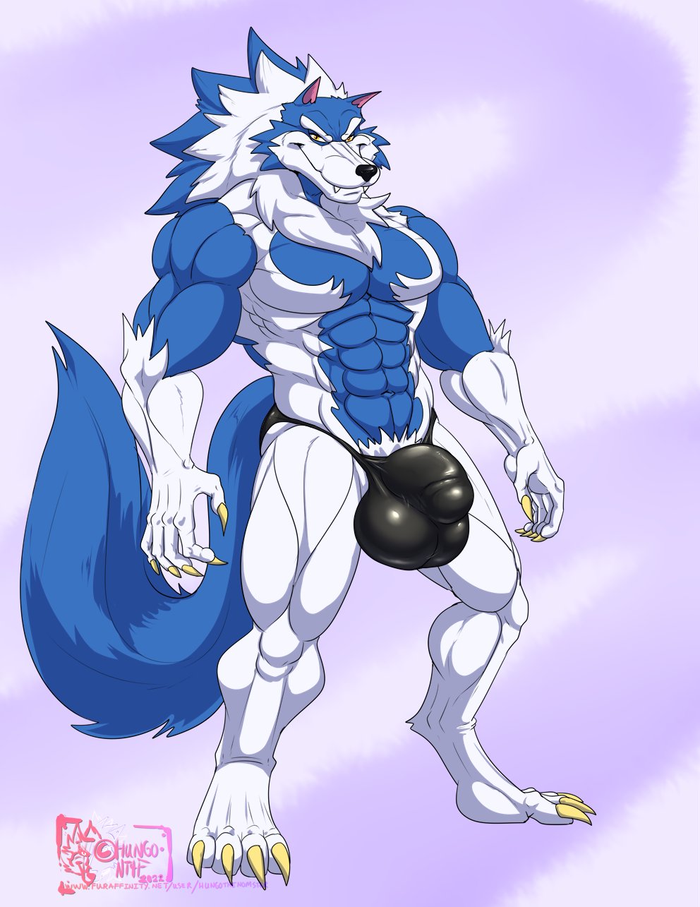 anthro big_balls big_cock blue_fur claws darkstalkers flaccid flaccid_penis furry gallon hungothenomster jon_talbain male male_only mane muscle muscular muscular_male smile smirk solo solo_male thong two_tone_fur underwear vampire_savior were werewolf white_fur wolf yellow_eyes