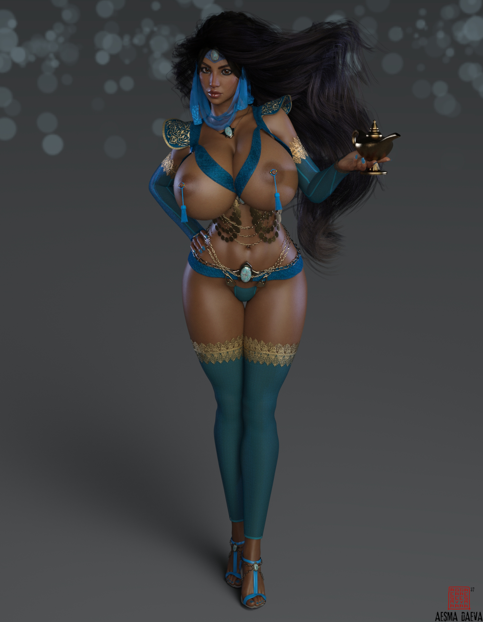 1001 nights, 1girls, 3d, aesmadaeva37, aladdin, artist name, ass, athletic, athletic female, big ass, big breasts, black hair, breasts, brown body, brown eyes, brown skin, busty, cleavage, curvaceous, curvy, curvy figure, dark skin, dark-skinned female, digital media (artwork), disney, disney princess, eyebrows, eyelashes, female, female focus, female only, fit, fit female, hips, hourglass figure, huge breasts, human, large breasts, legs, long hair, mature, mature female, princess jasmine, tan skin, thick, thick legs, thick thighs, thighs, toned, toned female, top heavy, upper body, voluptuous, waist, watermark, wide hips