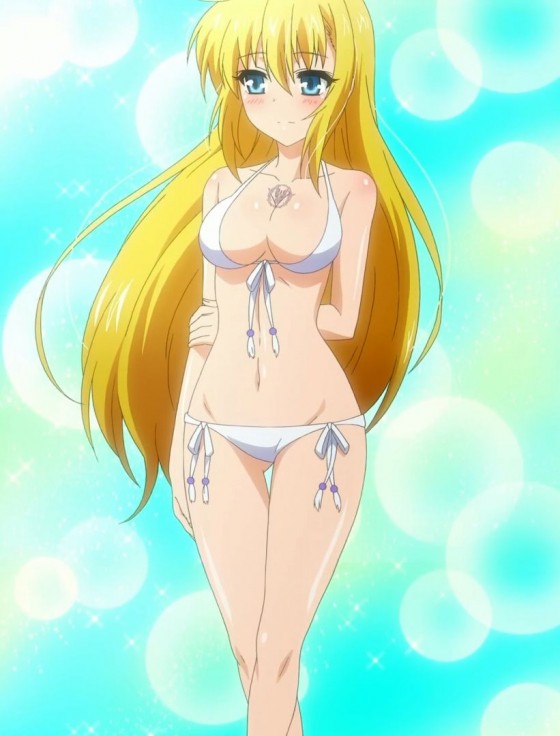 blonde_hair dragonar_academy female seikoku_no_dragonar silvia_lautreamont stitched swimsuit