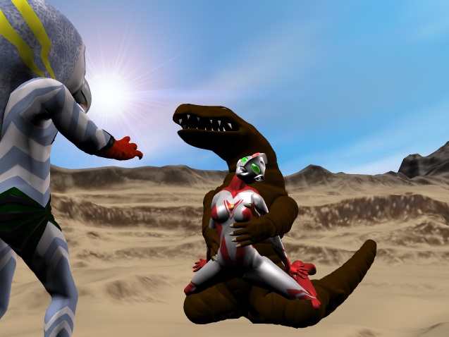 gigalady groping_breasts guts_seijin superheroine_factory ultraman_(franchise)