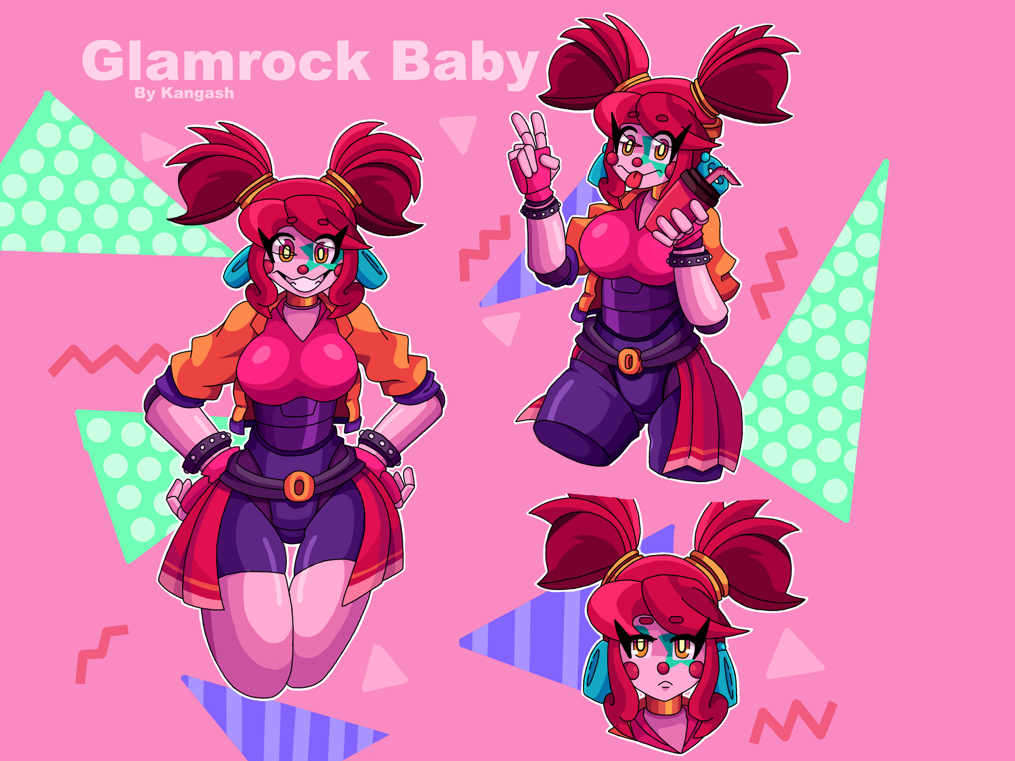 2d, baby (fnafsl), big breasts, breasts, circus baby, circus baby (fnaf), female, five nights at freddy's, five nights at freddy's: security breach, five nights at freddy's: sister location, fnaf, glamrock baby, green eyes, kangash, pink body, red hair, scottgames, sister location, solo