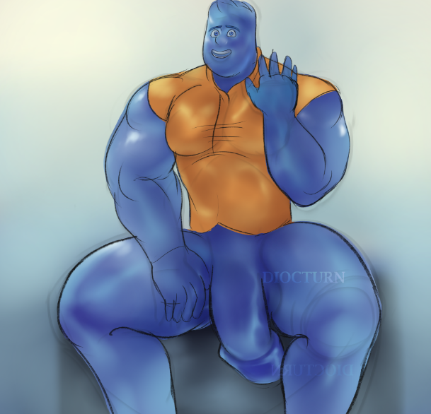 anthro balls bara big_penis bottomless diocturn disney elemental elemental_(pixar) elemental_creature elemental_humanoid erection genitals humanoid humanoid_genitalia humanoid_penis male male_focus male_only muscular muscular_male nervous pecs penis pixar shirt smiling solo tie tight_shirt translucent translucent_body uncut veiny veiny_penis wade_ripple water water_creature