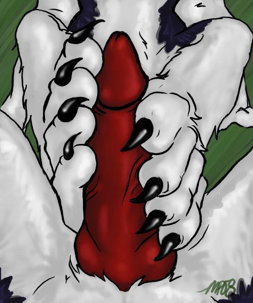 1boy ambiguous_gender claws feet footjob furry hindpaws husky male_pov no_humans paws pov source_request toes yaoi