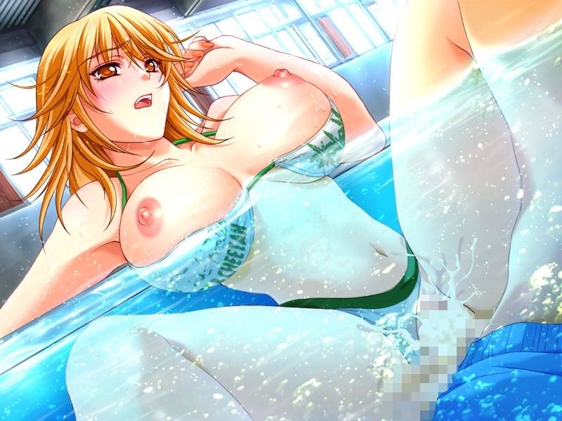 11_teachers artist_request bikini bikini_top bikini_top_down blonde_hair blush breasts censored ejaculation erect_nipples floating_cum floating_semen hair hibari large_breasts mbs_truth open_mouth orange_eyes partially_submerged perky_nipples pool pussy sex tagme_(artist) vaginal_penetration water