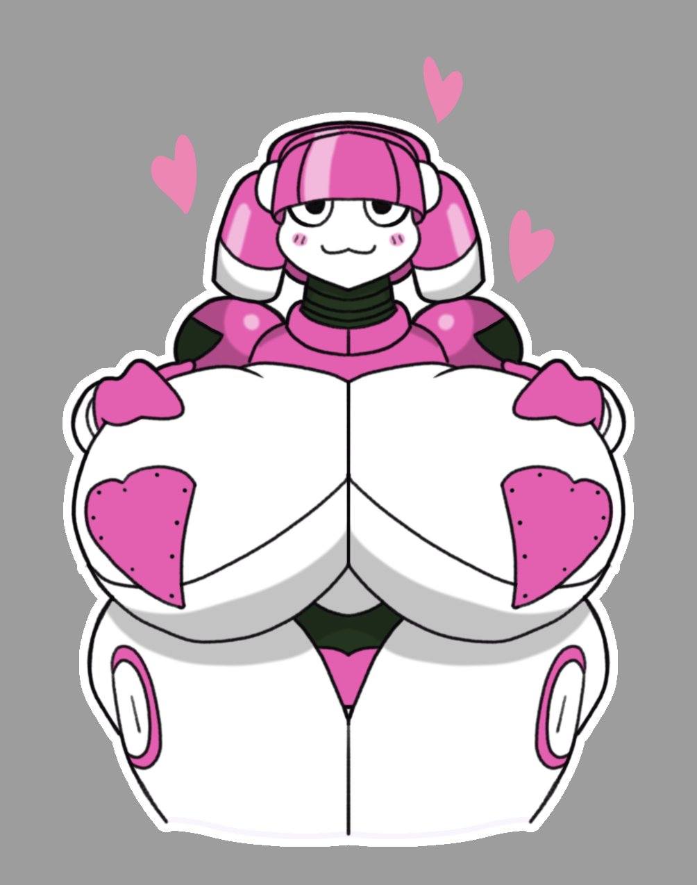 big_breasts breasts female huge_breasts lewdrise mya_(dorahden) robot thick_thighs wide_hips