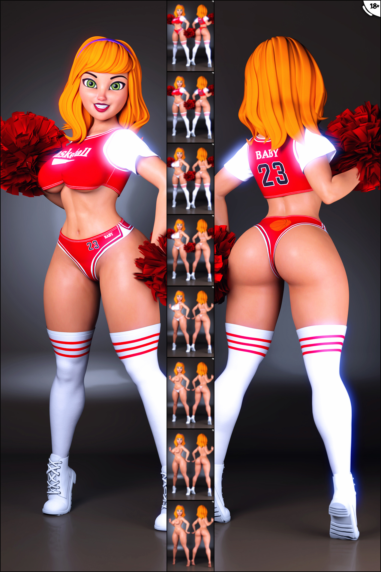 1girls, 3d, athletic, athletic female, big breasts, breasts, busty, cheerleader, cheerleader outfit, cheerleader uniform, cleavage, curvaceous, curvy, curvy figure, daphne blake, digital media (artwork), eyebrows, eyelashes, eyes, female, female focus, female only, fit, fit female, hair, hanna-barbera, hips, hourglass figure, legs, light skin, light-skinned female, scooby-doo, slim, slim waist, text, thick, thick legs, thick thighs, thighs, upper body, urqqurqq, voluptuous, waist, wide hips