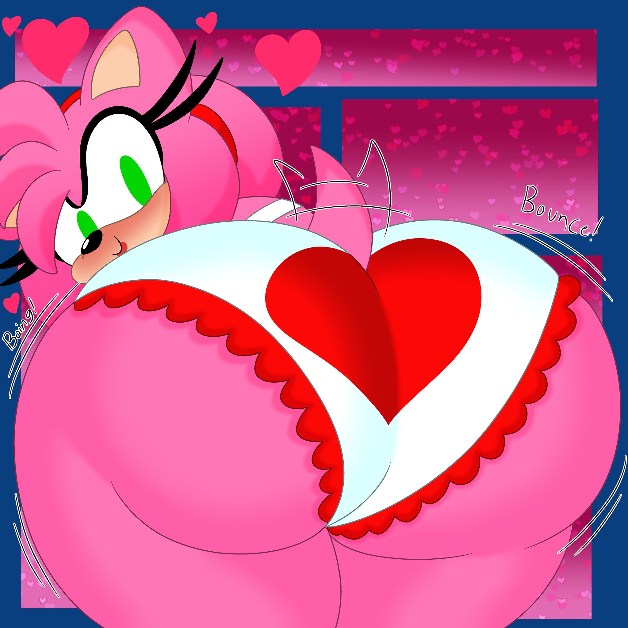 1girls, 3barts, amy rose, anthro, ass, big ass, big butt, bubble ass, bubble butt, fat ass, fat butt, female, huge ass, huge butt, panties, sonic (series), thick ass