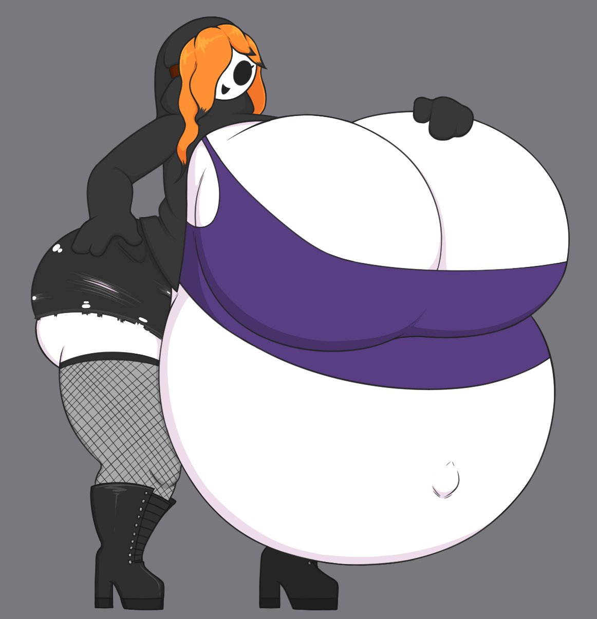 1girls, big breasts, breasts, female, female only, humanized, hyper, hyper belly, hyper breasts, hyper pregnancy, mario (series), massive breasts, nintendo, pregnant, pregnant belly, saloonmanx, shy gal, solid color background, solo, solo female, tagme