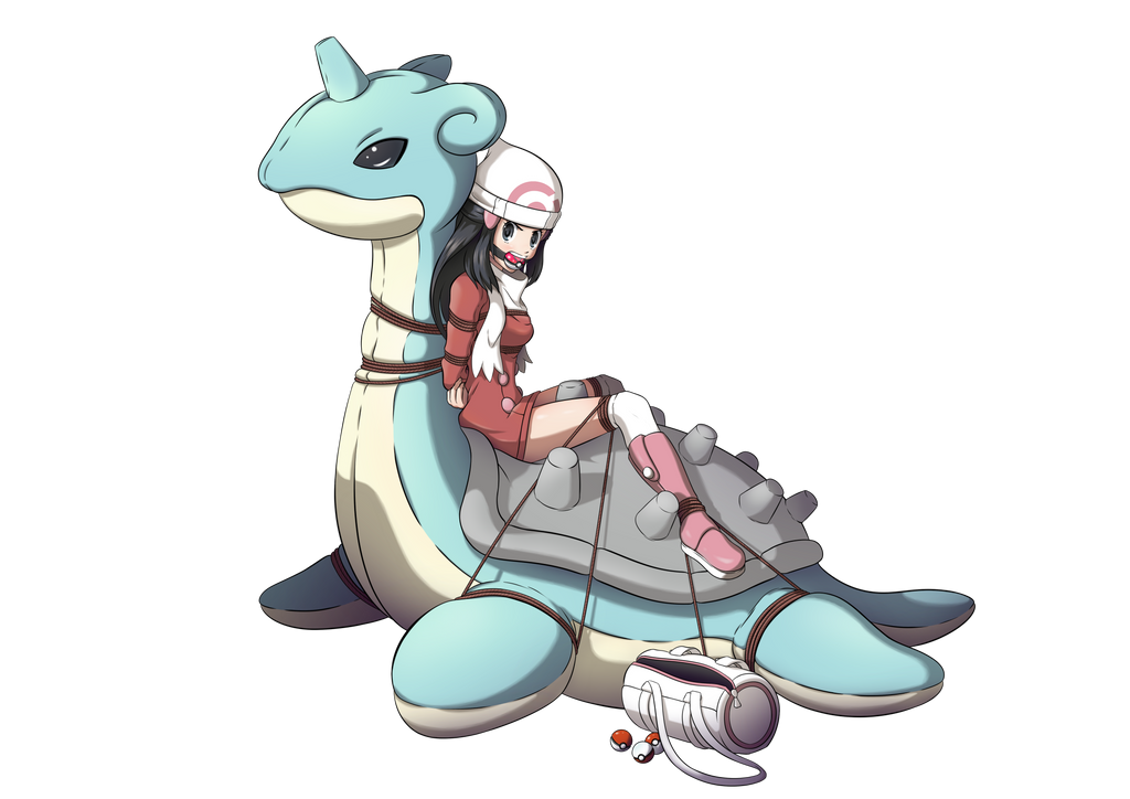 ball_gag bondage dawn_(pokemon) fully_clothed lapras no_background pokémon_(species) poke_ball_gag pokemon pokemon_(species) yukas_armstrong