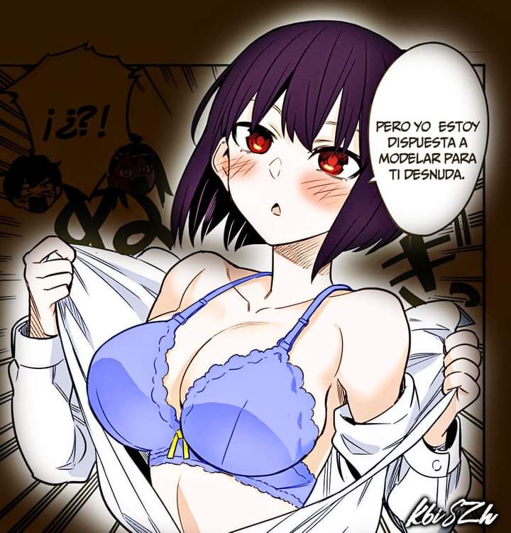 1boy 2girls 774_(nanashi) big_breasts breasts cleavage clothed clothing dialogue dialogue_box dialogue_bubble edit exposed_breasts exposing_breasts exposing_chest female hana_sunomiya hayase_nagatoro japanese_text kbiszh manga naoto_hachioji_(senpai) nipples open_mouth oppai photoshop please_don't_bully_me,_nagatoro purple_hair red_eyes revealing_breasts revealing_clothes school_uniform schoolgirl short_hair simple_background spanish_text text text_box text_bubble translated undressing unknown_editor