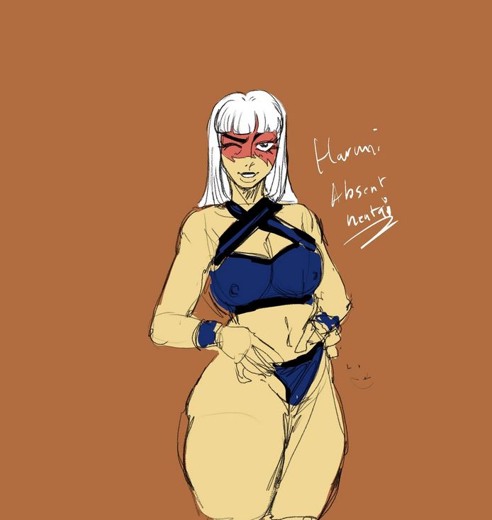 1girls alternate_version_available artist_request female female_focus female_only harumi_(ninjago) lego looking_at_viewer lowres ninjago sketch sons_of_garmadon_(ninjago) swimsuit tagme white_hair