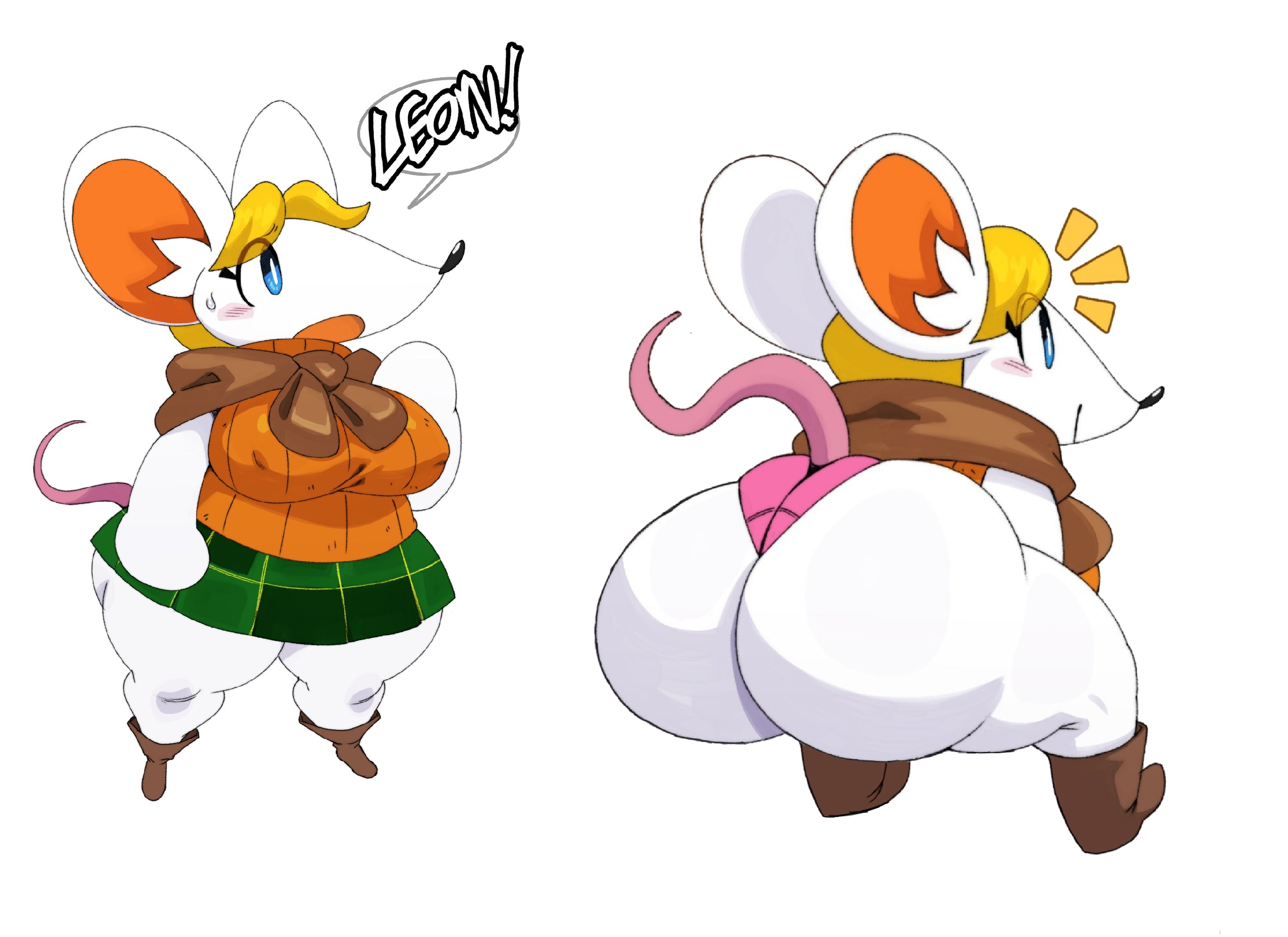 anthro, ashley graham, ass, big ass, breasts, clothed, clothing, edit, female, meme, mouse, moushley, name drop, panties, request, resident evil, resident evil 4, shortstack, sssonic2, text