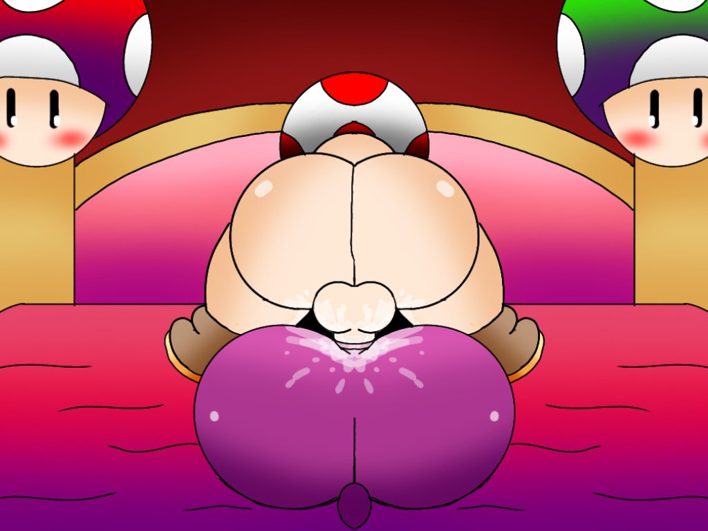 1boy 1girls ass femboy gay giygal mario_(series) mating_press nabbit new_super_mario_bros._u toad_(mario) wet