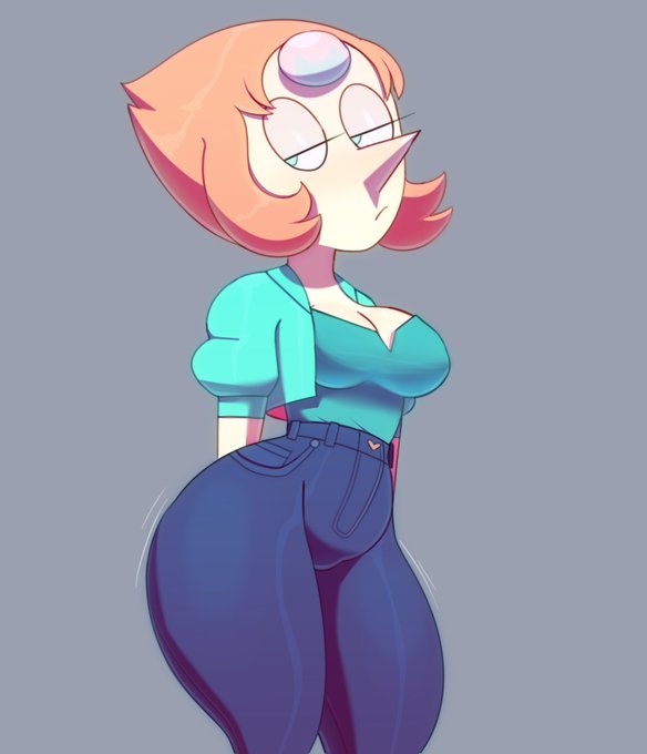 1girls annoyed ass big_ass blue_eyes bottom_heavy breasts cartoon_network child_bearing_hips cleavage clothed clothing crotch female female_only frown fully_clothed gem gem_(species) half-closed_eyes huge_ass jacket jeans looking_away mature mature_female medium_breasts milf mom_jeans motion_lines orange_hair pale-skinned_female pale_skin pearl_(steven_universe) pointy_nose short_hair solo solo_female somescrub steven_universe t-shirt thick_hips thick_legs thick_thighs tight_clothing wide_hips