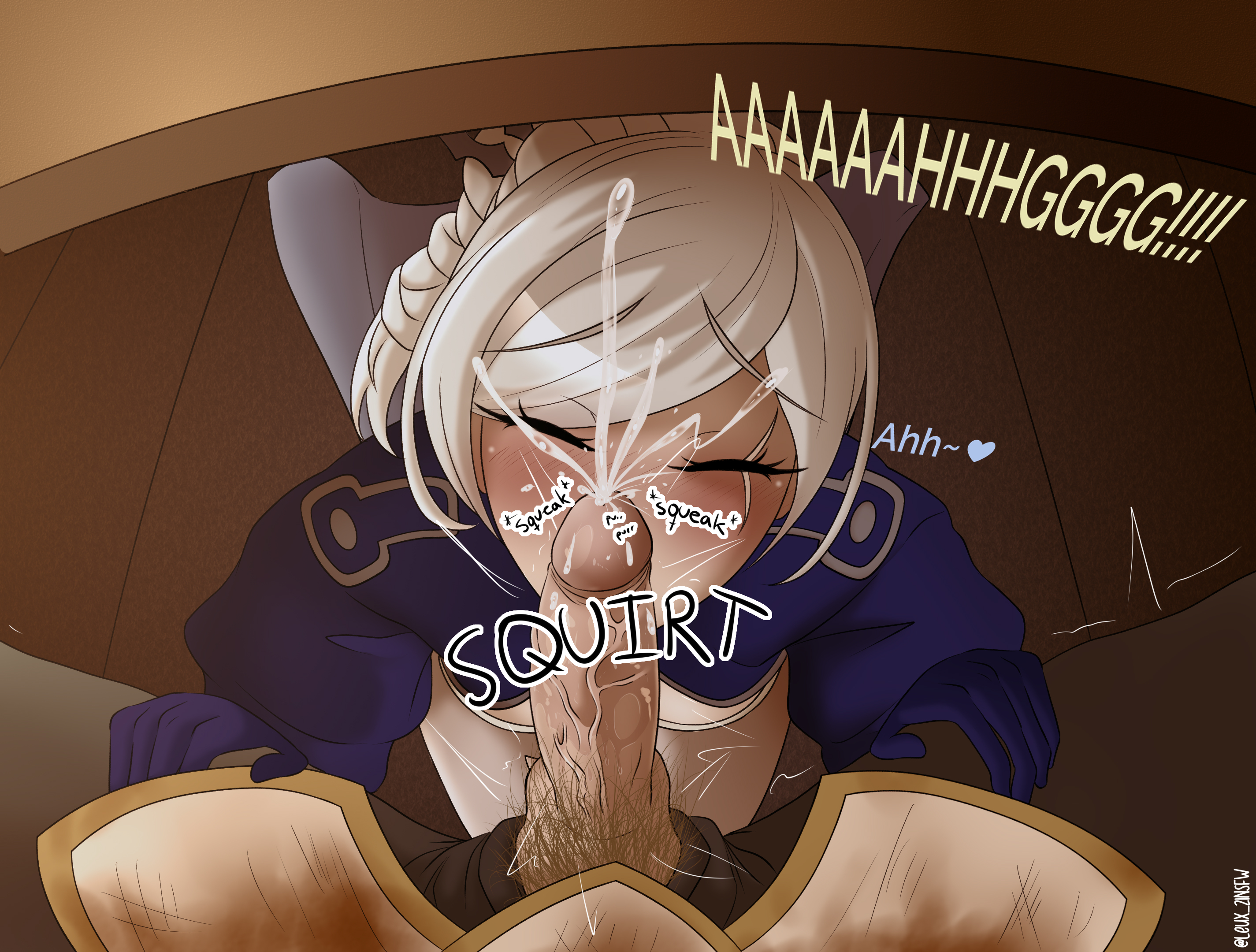 1boy, 1girls, cum, cum on face, cumshot, ejaculation, facial, female, grey eyes, heart, jaune arc, leux 21, long hair, looking pleasured, male, orgasm, penis, rwby, scar, scar across eye, stealth fellatio, stealth oral, stealth sex, tagme, under the table, weiss schnee, white hair