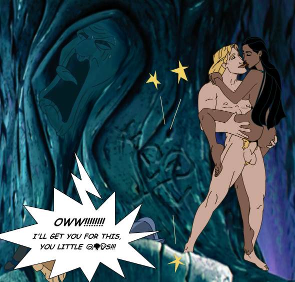 ass back breasts dark-skinned_female dark_skin disney disney_princess female grandmother_willow human interracial john_smith kissing legs male male_focus native_american nude penis pocahontas pocahontas_(character) pubic_hair public_domain rooler34 sex straight testicles tongue what