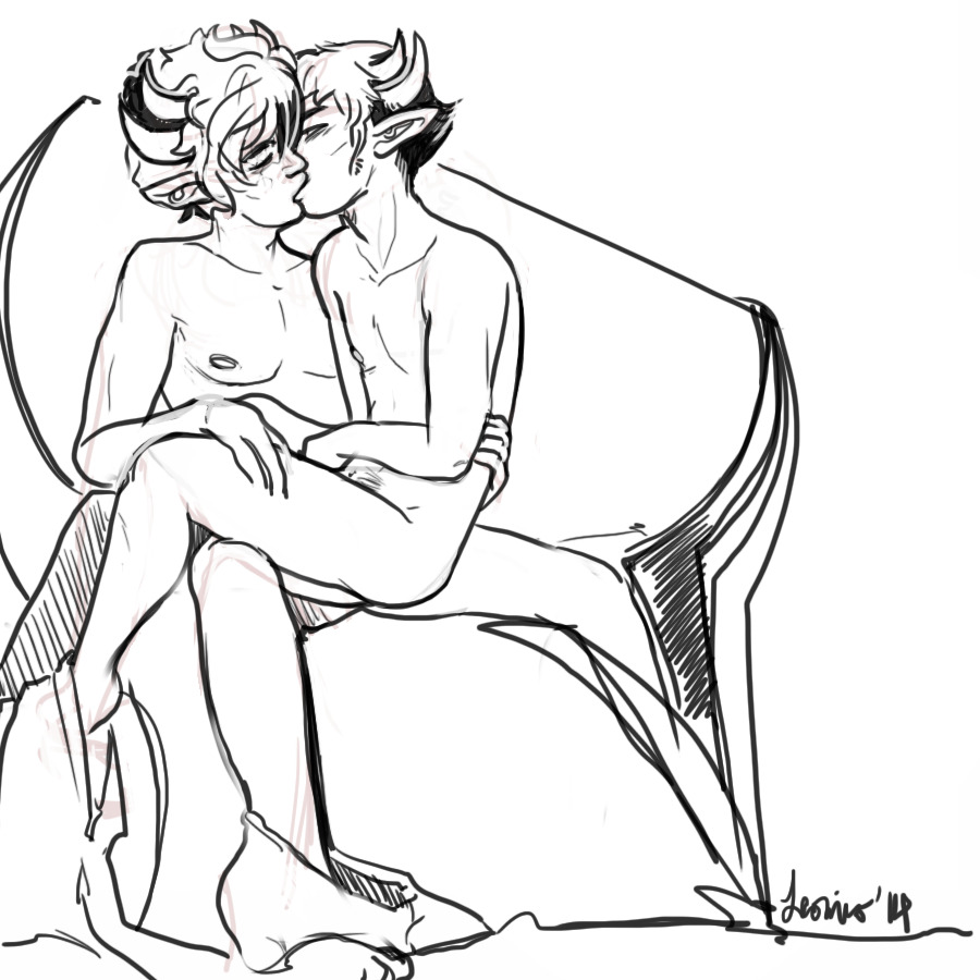 2boys black_and_white cuddling gay homestuck incest kissing mituna_captor naked sollux_captor tagme yaoi