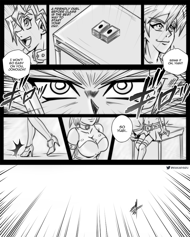 anzu_mazaki black_white duel_monster gyarugaka joey_wheeler jounouchi_katsuya manga mazaki_anzu mutou_yuugi tea_gardner tease yami_yuugi yu-gi-oh!