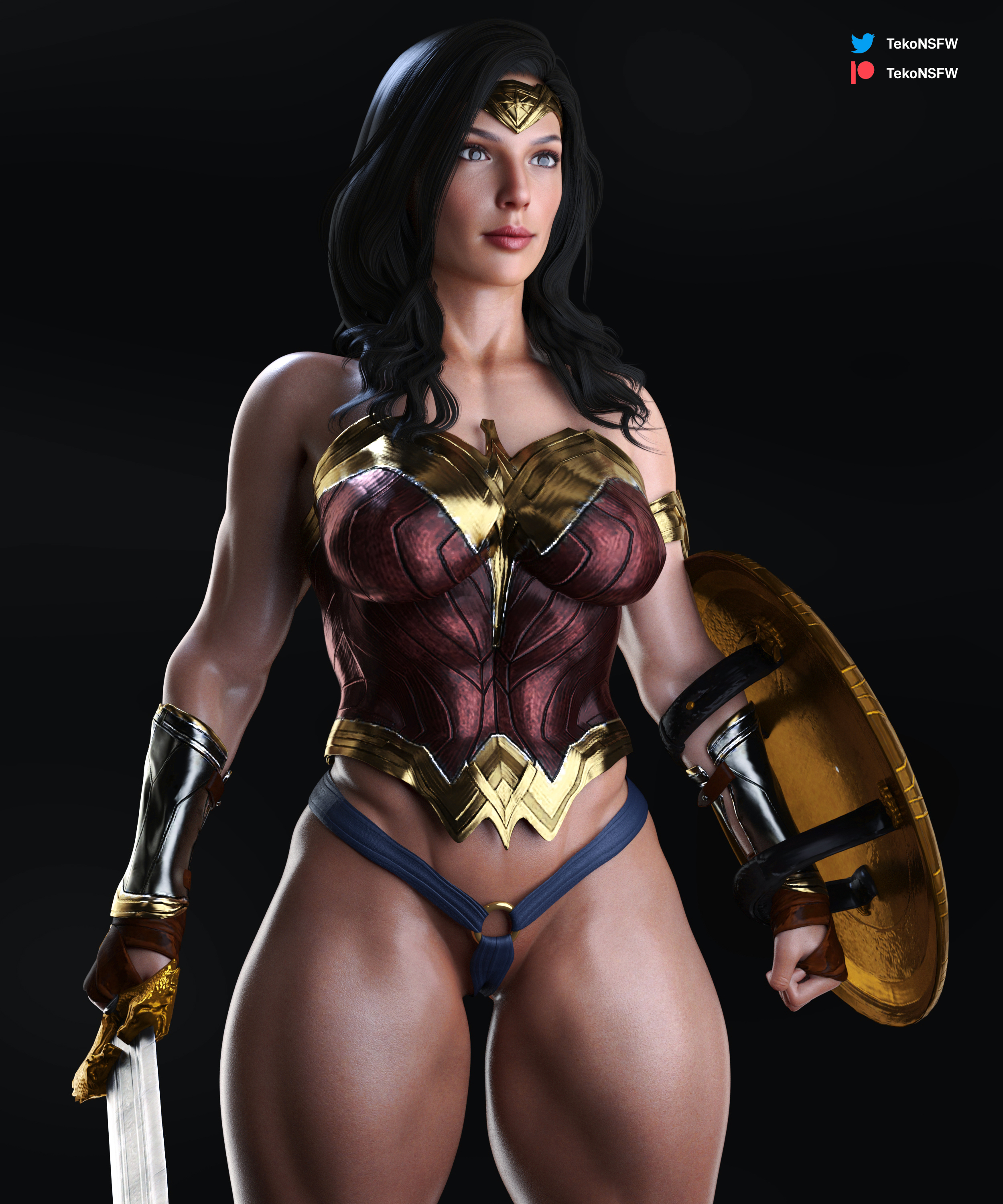 1girls, 3d, amazon, ass, big ass, dc, dc comics, diana prince, female, female only, solo, tekonsfw, wonder woman, wonder woman (series)