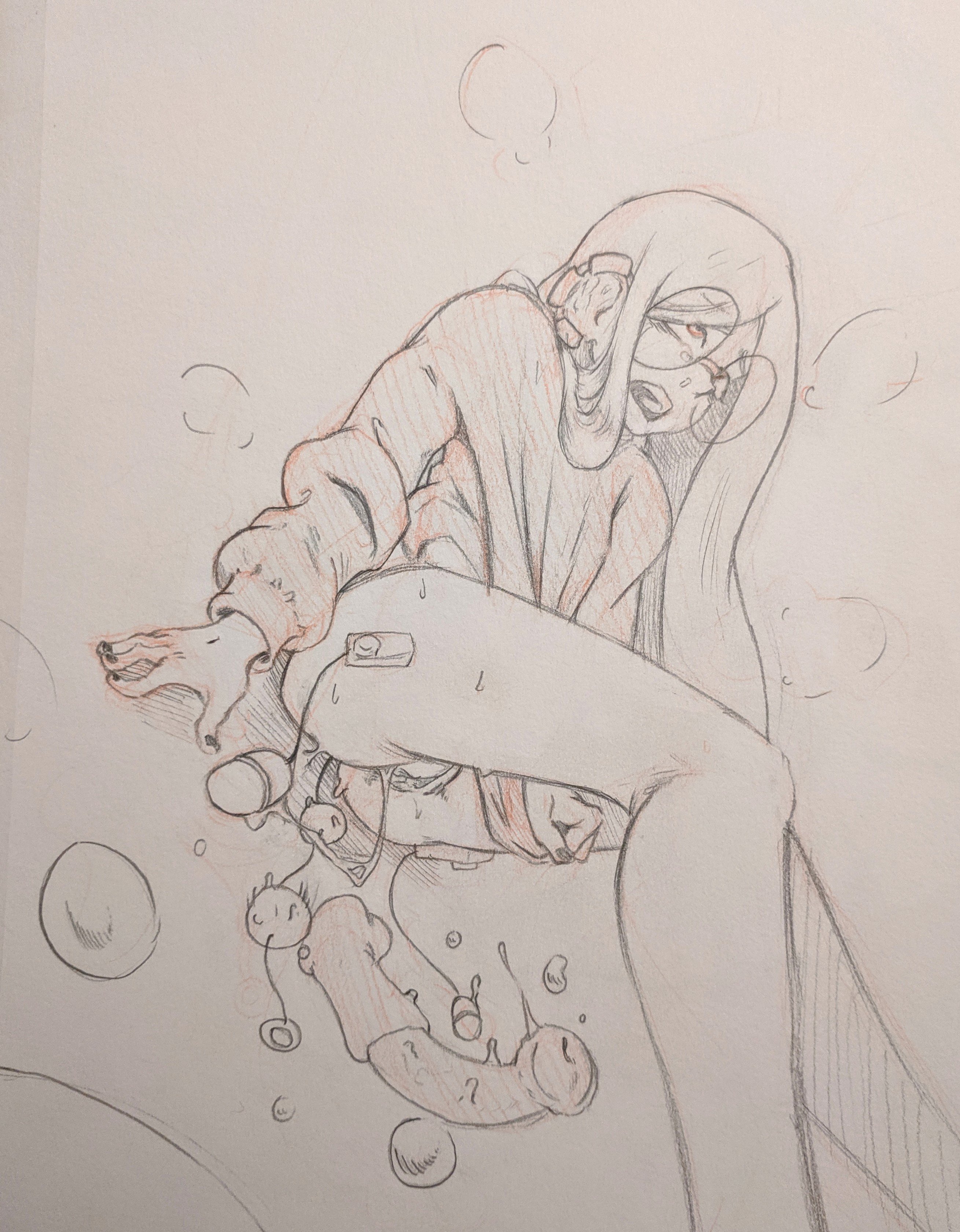 1girls, 2019, anal, anal beads, ass, bottomless, dildo, female, large anal beads, original, oshii (skk), pussy, sex toy, skk, tagme, traditional media (artwork)