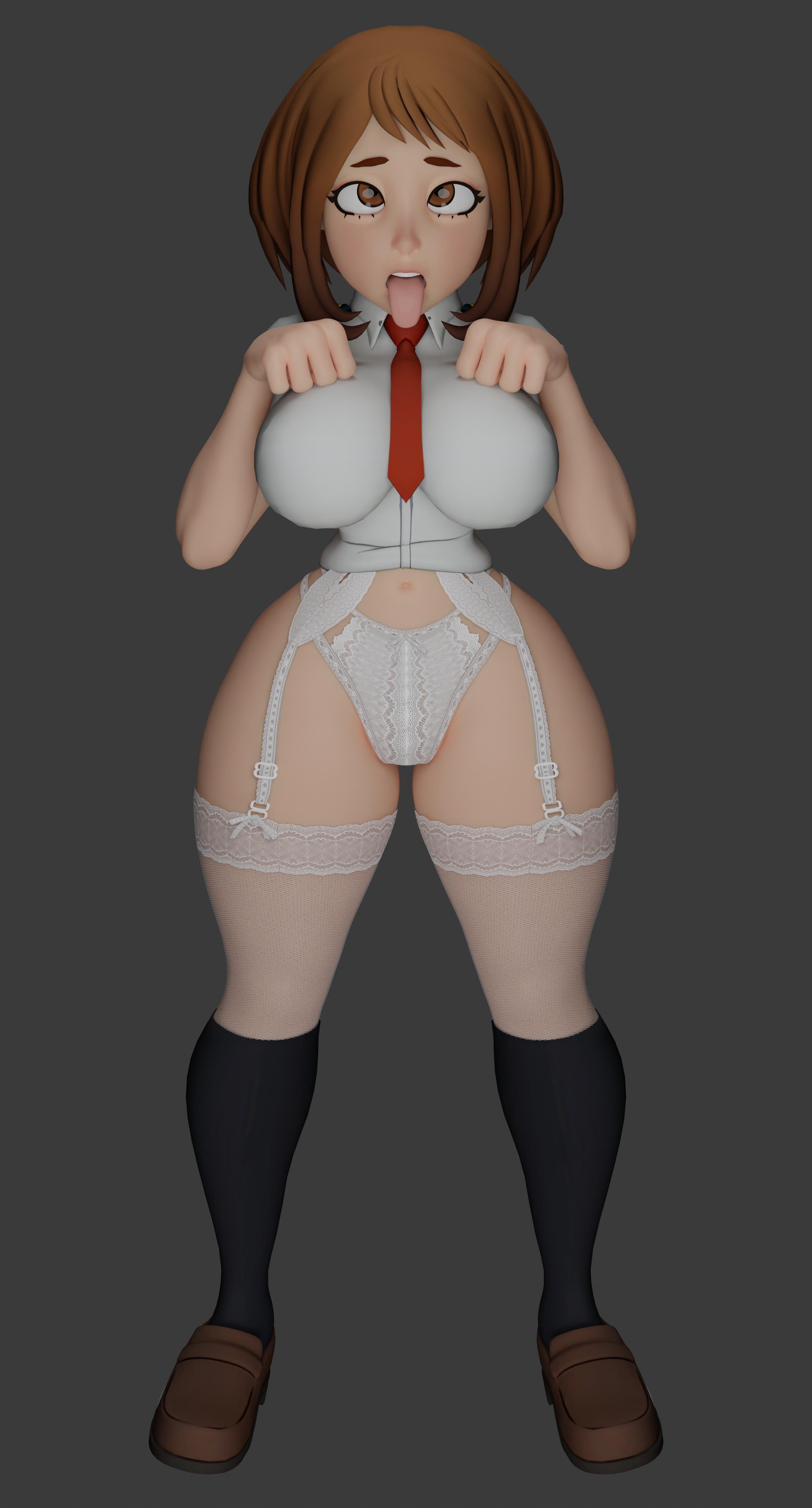 1girls, 3d, big breasts, black socks, breasts, brown loafers, busty, cleavage, curvaceous, curvy, curvy figure, digital media (artwork), eyebrows, eyelashes, eyes, female, female focus, female only, hair, hips, hourglass figure, huge breasts, human, knee socks, kneehighs, kneesocks, large breasts, legs, light skin, light-skinned female, lips, loafers, mature, mature female, my hero academia, ochako uraraka, school uniform, schoolgirl, seraph1cc, shounen jump, socks, thick, thick legs, thick thighs, thighs, top heavy, upper body, voluptuous, waist, wide hips