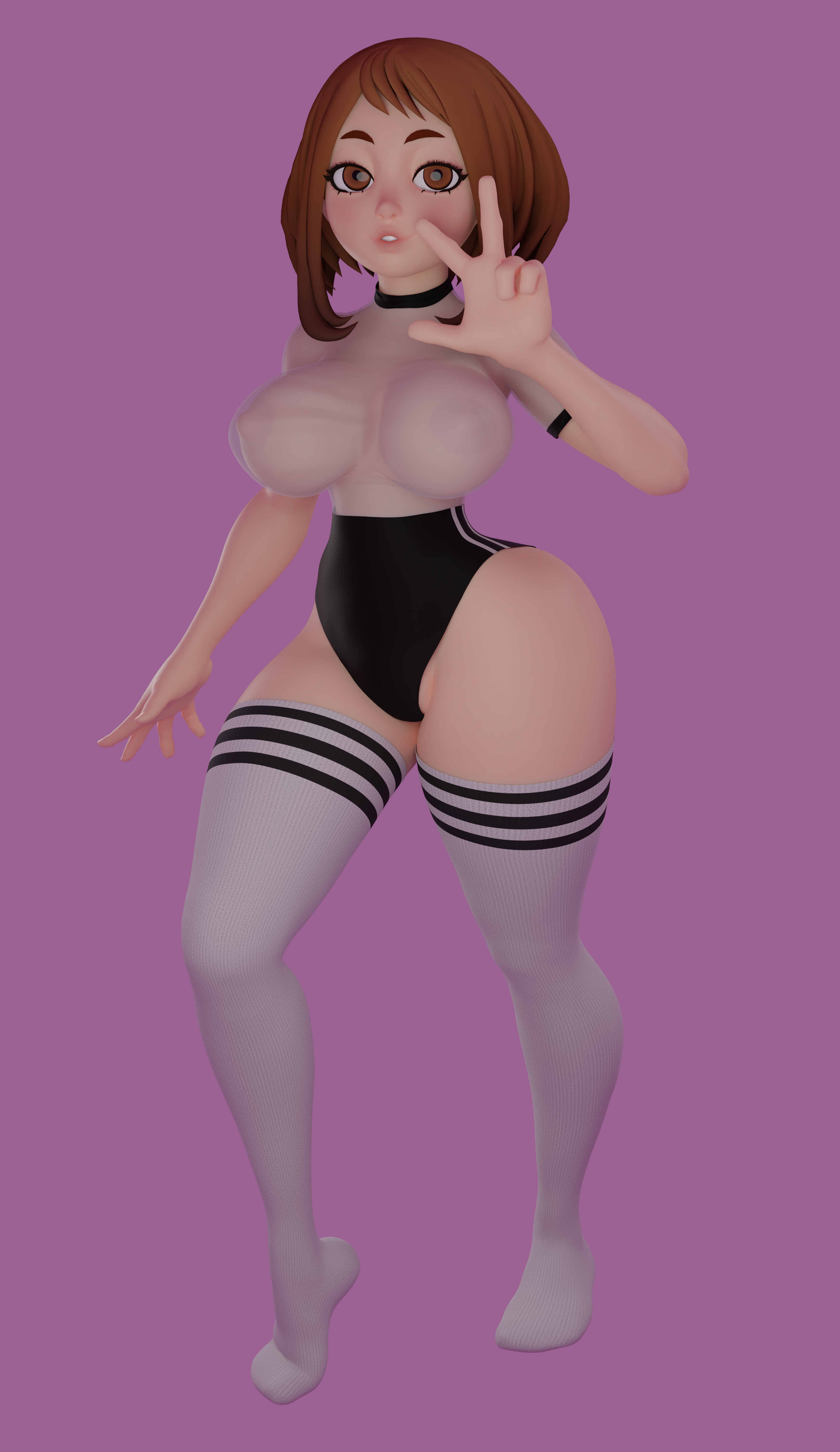 1girls, 3d, big breasts, breasts, busty, cleavage, curvaceous, curvy, curvy figure, digital media (artwork), eyebrows, eyelashes, eyes, female, female focus, female only, hair, hips, hourglass figure, huge breasts, human, large breasts, legs, light skin, light-skinned female, lips, mature, mature female, my hero academia, ochako uraraka, seraph1cc, shounen jump, socks, thick, thick legs, thick thighs, thigh socks, thighhighs, thighs, top heavy, upper body, voluptuous, waist, white socks, wide hips