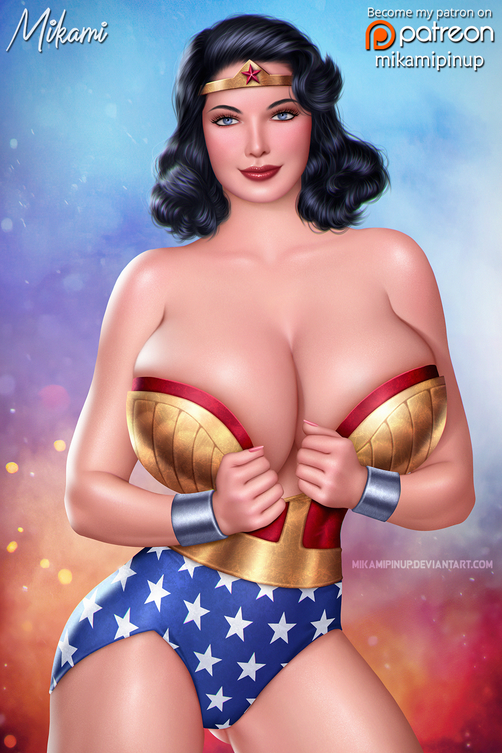 1girls alternate_version_available amazon athletic athletic_female big_breasts black_hair blue_eyes breasts brunette bust busty curvy curvy_figure dc dc_comics demigoddess diana_prince digital_media_(artwork) eyebrows eyelashes eyes female female_only fit fit_female heroine hips hourglass_figure huge_breasts large_breasts legs light-skinned_female light_skin lips mikamipinup pinup princess solo solo_female superhero superheroine themysciran thick_legs thick_thighs thighs voluptuous waist watermark wonder_woman wonder_woman_(series)