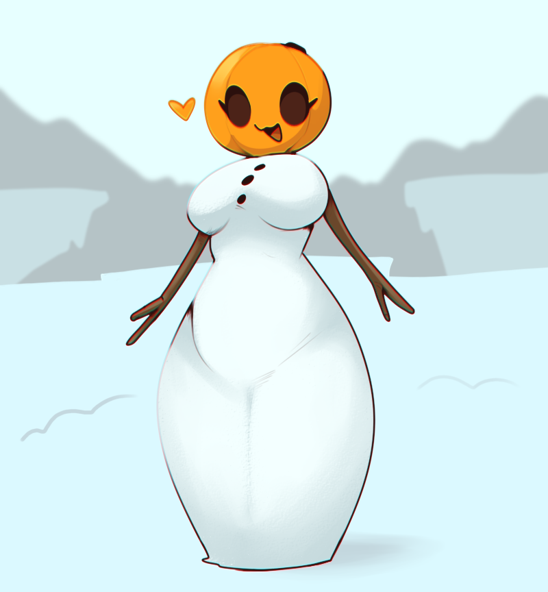 corromon cute female female_only heart minecraft no_sex safe_for_work snow_golem