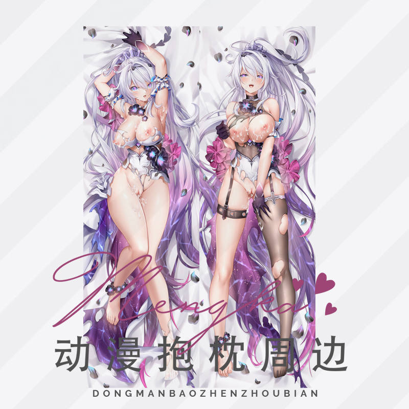 1girls benghuai_xueyuan big_breasts breasts cleavage cum cum_in_pussy cum_on_armpits cum_on_breasts dakimakura honkai_(series) honkai_impact honkai_impact_3rd kiana_kaslana open_mouth pleasure_face ripped_clothing white_hair white_sheets