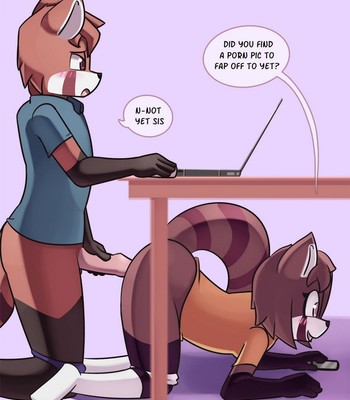 anthro, boy, brother, brother and sister, computer, female, furry, hand on penis, imminent sex, incest, male, negativefox, penis, sister, tagme