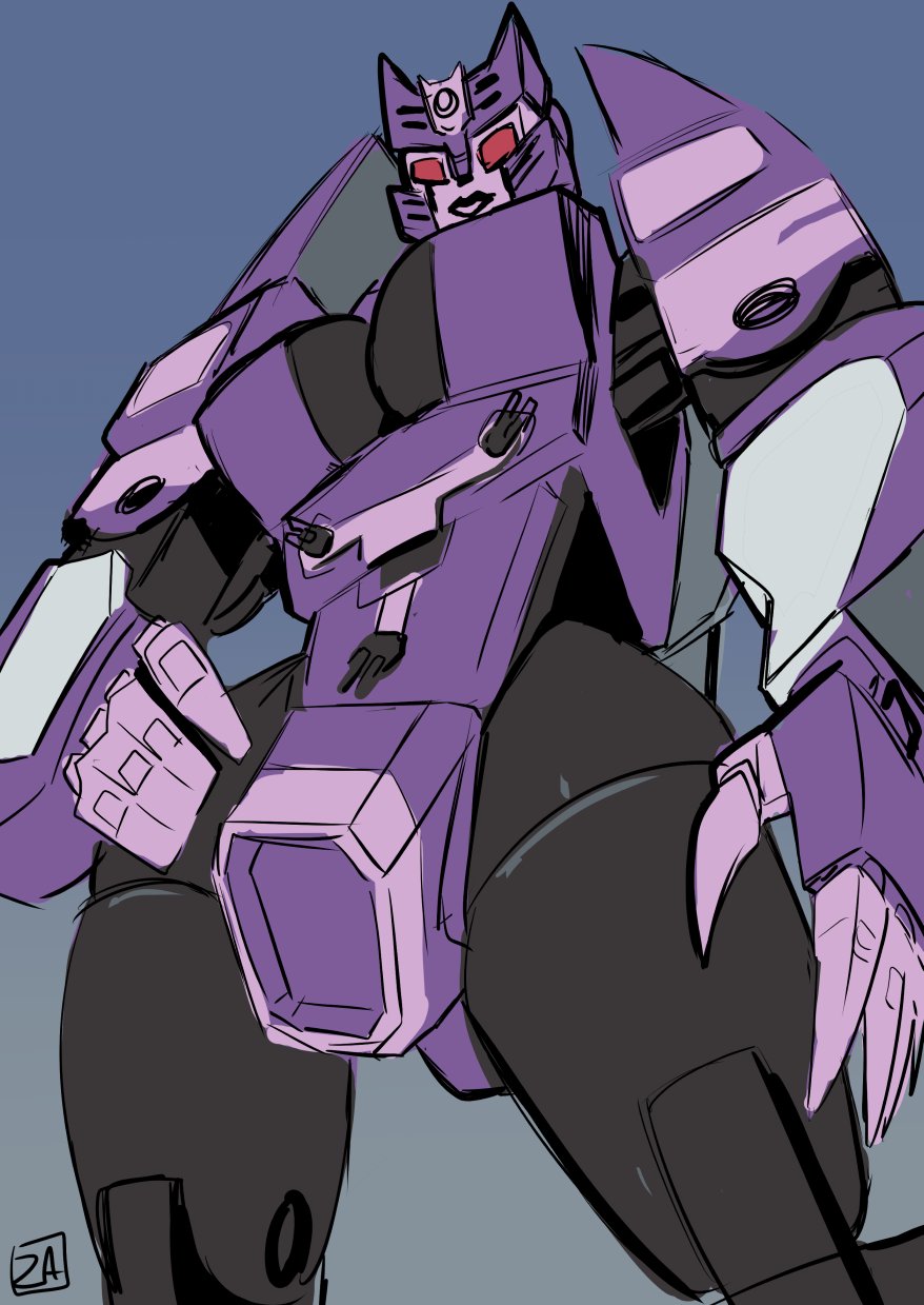 black_lipstick claws cleavage female female_focus female_only from_below giantess hand_on_hip leotard nemesis_(transformers) pauldrons red_eyes robot_girl robot_humanoid tagme thick_thighs titan_(transformers) transformers transformers_siege zestysauce