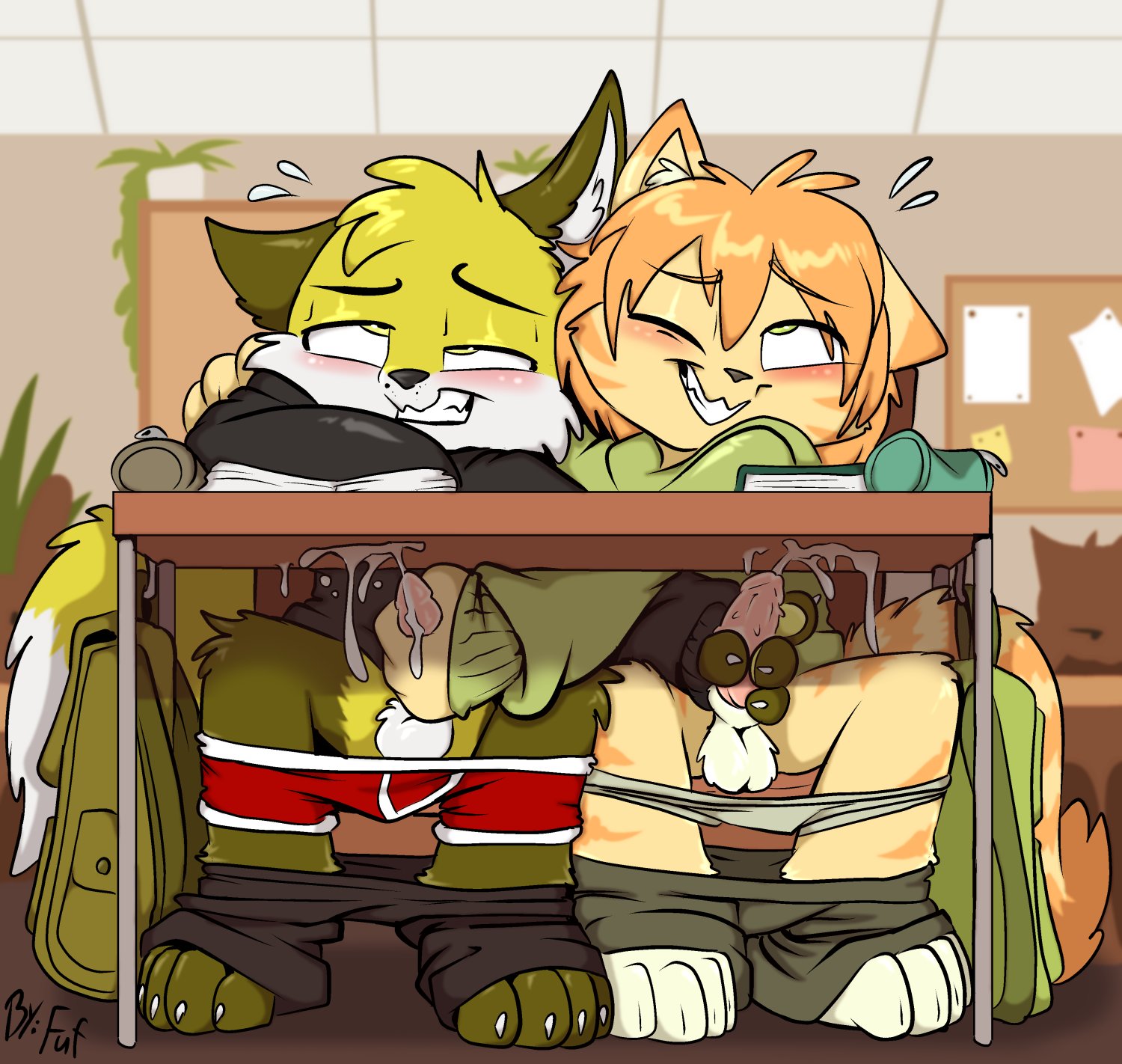 2boys, balls, canine penis, classroom, cub, cub on cub, cum, cumshot, fuf, furry, gay, handjob, male, male only, male/male, mutual handjob, mutual orgasm, penile masturbation, penile spines, penis, uncensored, underwear down, yiff, young, young male