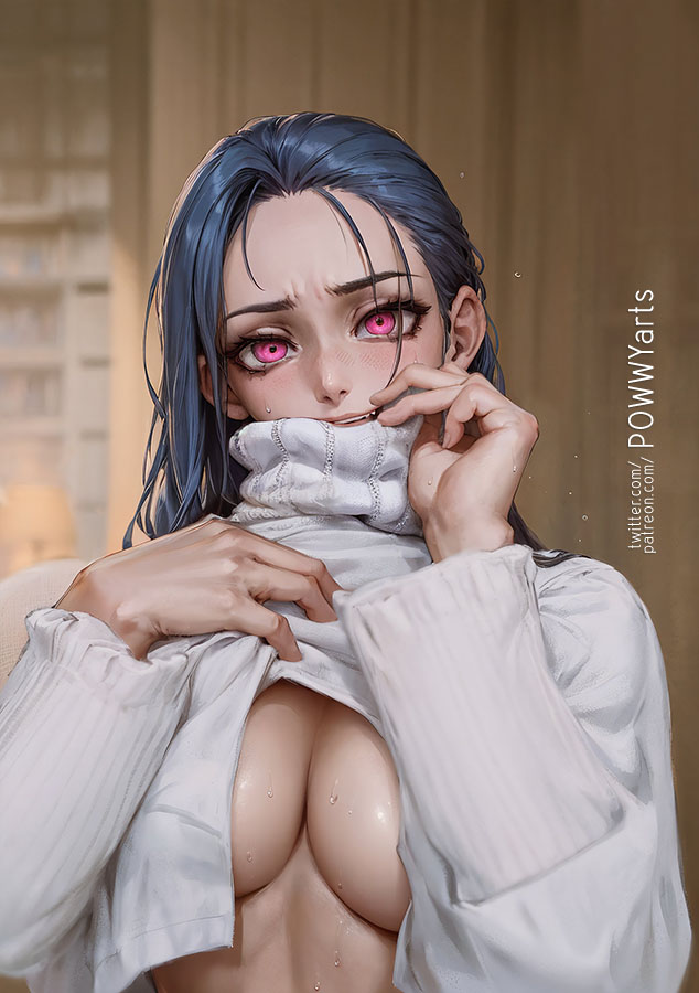 ai generated, breasts, female, jinx (league of legends), league of legends, stable diffusion, sweater, underboob
