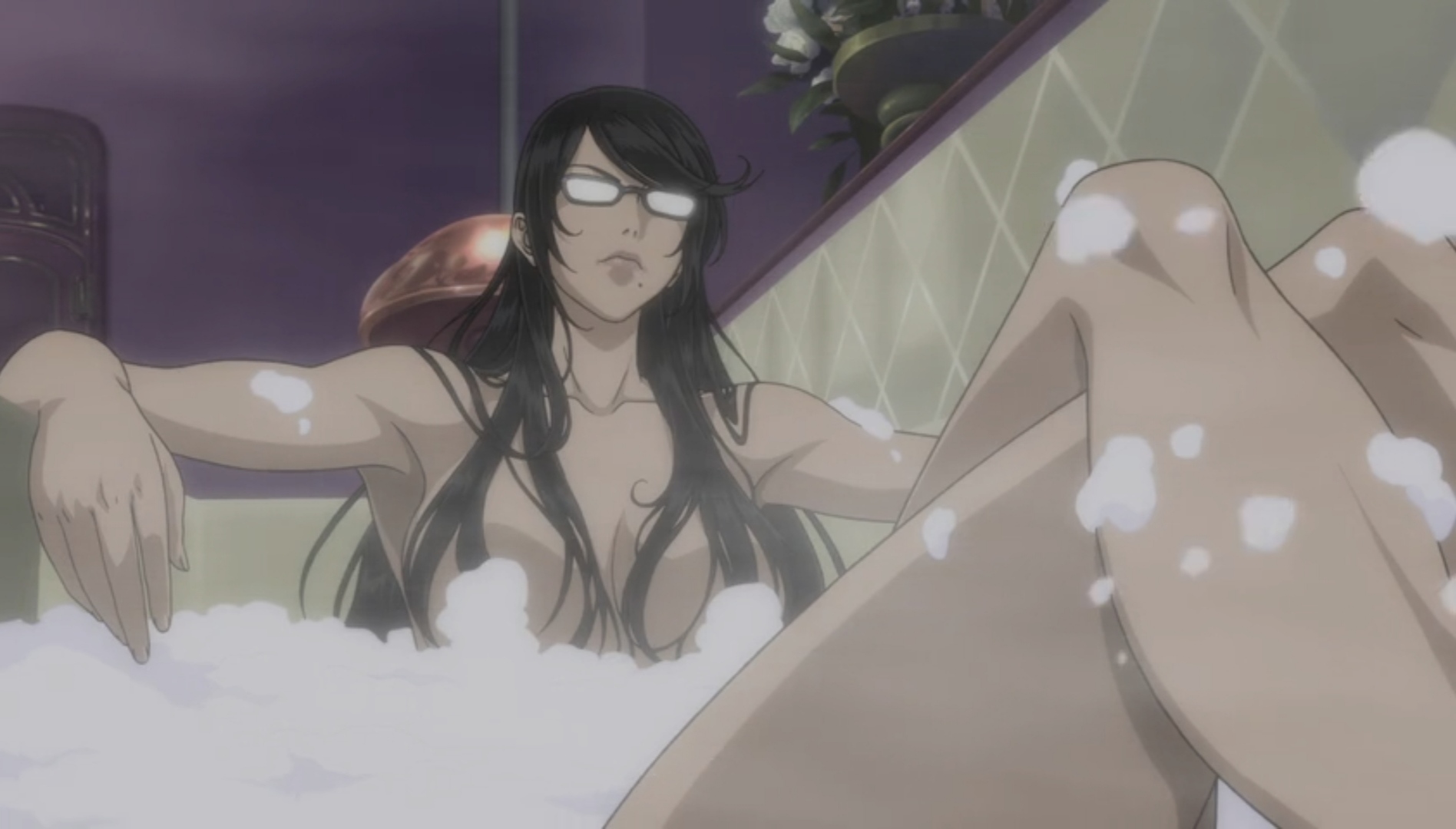 1girls, accurate art style, bathtub, bayonetta, bayonetta (character), female, female only, official art, screencap, screenshot, solo female