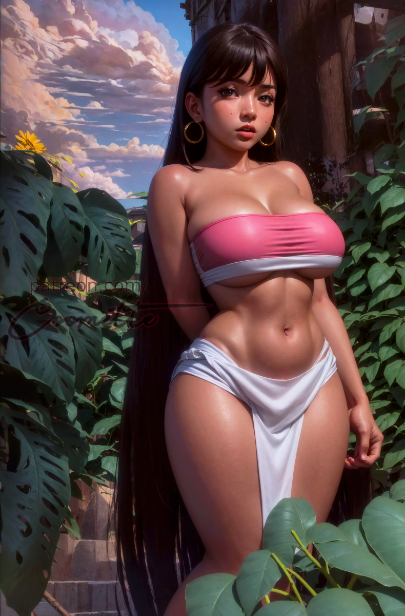 1girls 2023 ai_generated aztec big_breasts black_hair chel cleavage coomette curvy dark-skinned_female dreamworks earrings exotic forest freckles huge_breasts loincloth long_hair native_american solo solo_female stable_diffusion tanned_female the_road_to_el_dorado thick thighs tribal voluptuous