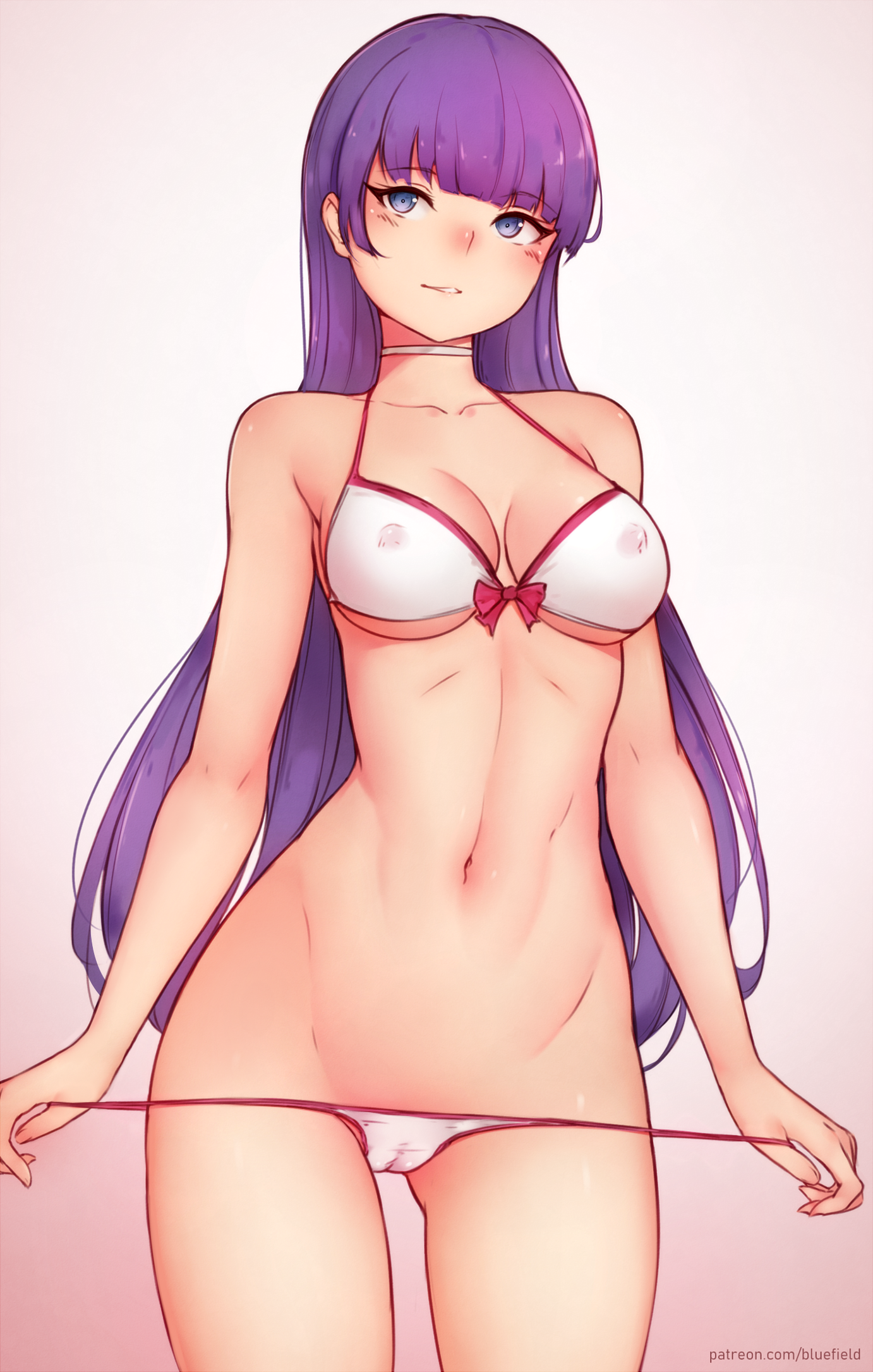 bikini, bluefield, breasts, cameltoe, cleavage, fate (series), fate/grand order, female, female only, long hair, purple hair, pussy, saint martha, solo