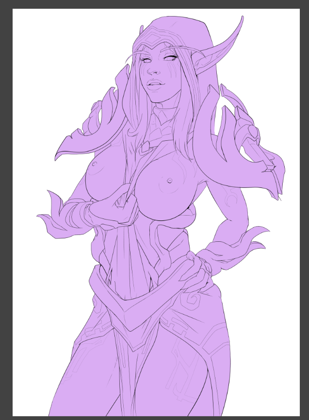 1girls big_breasts blizzard_entertainment first_arcanist_thalyssra nightborne sketch solo tipodeincognito warcraft world_of_warcraft