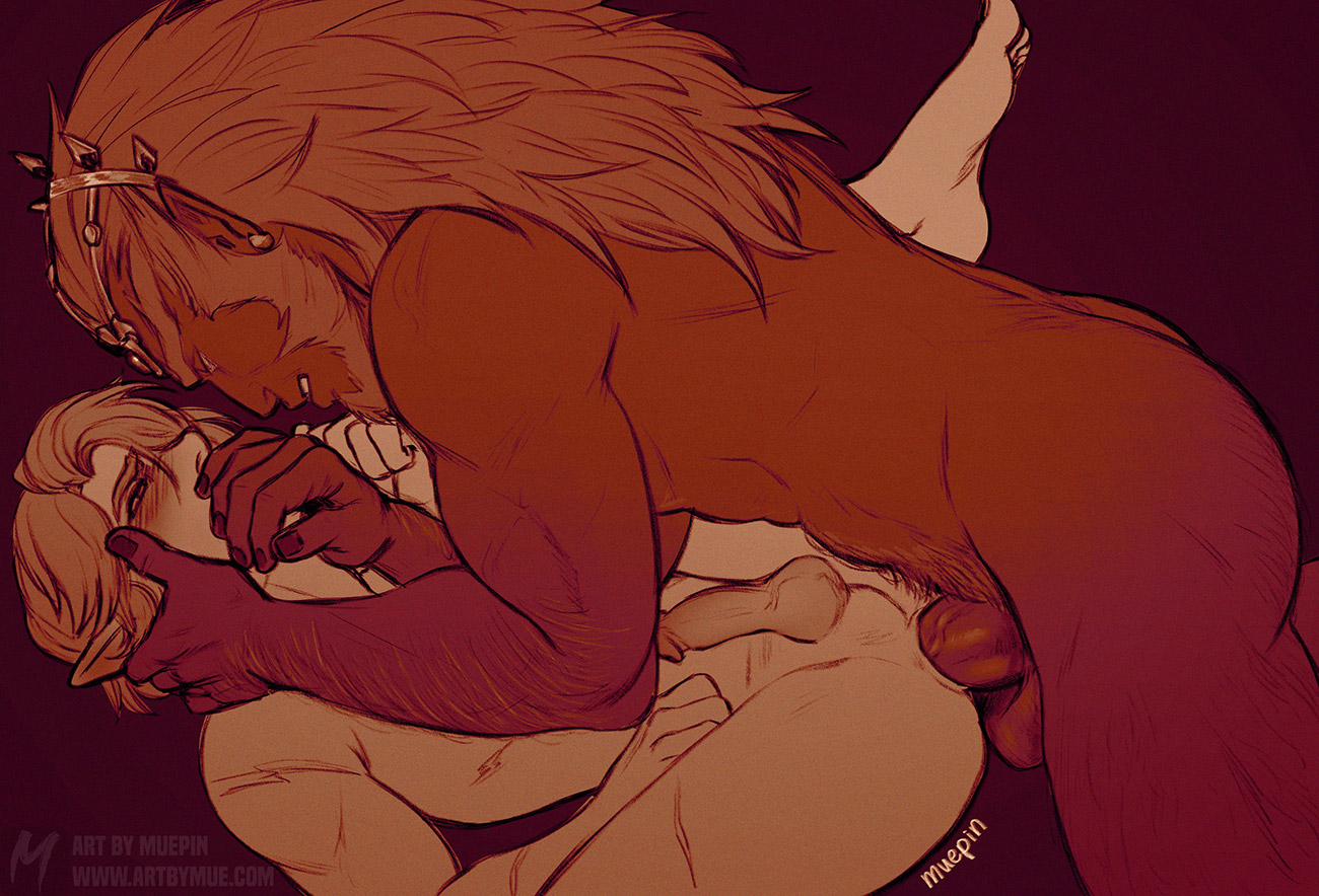 2boys, anal, anal penetration, anal sex, barefoot, big penis, boner, covered mouth, covering another's mouth, erection, feet, forced, ganlink, ganondorf, ganondorf (hyrule warriors), hand over another's mouth, hand over mouth, hyrule warriors, link, long hair, long-haired male, male, male focus, male only, male/male, missionary, missionary position, muepin, muscular, muscular male, naked, nude, penetration, penis, rape, sex, tears, the legend of zelda, veiny penis
