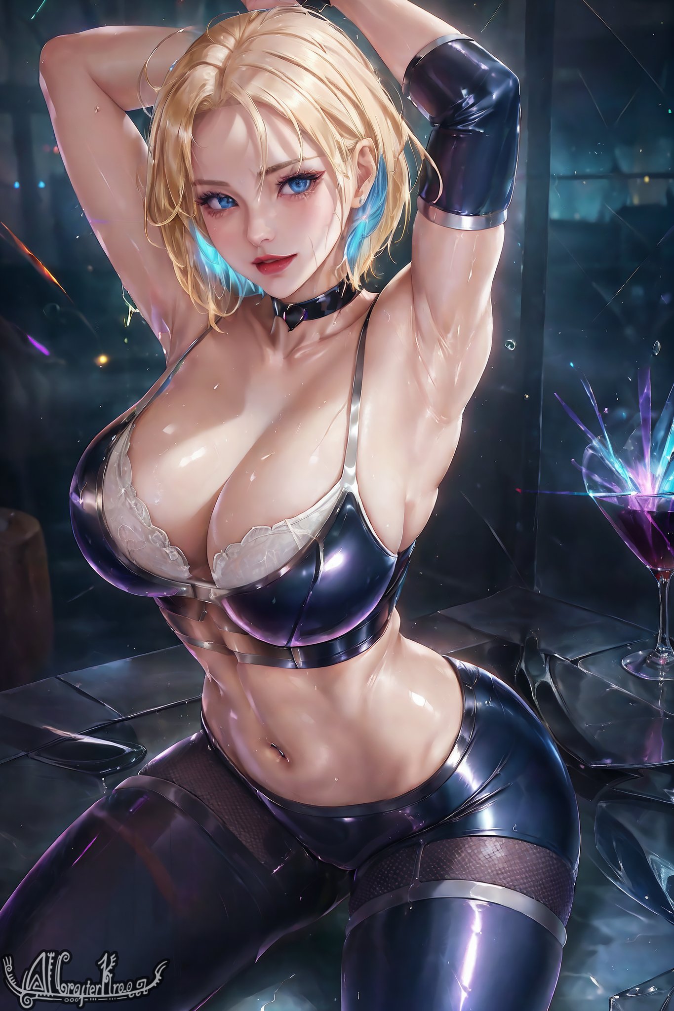 1girls, ai generated, blonde hair, blue eyes, cammy white, curvaceous, curvy body, curvy figure, female, female focus, legwear, shiny clothes, short hair, stable diffusion, street fighter, underwear, voluptuous, voluptuous female