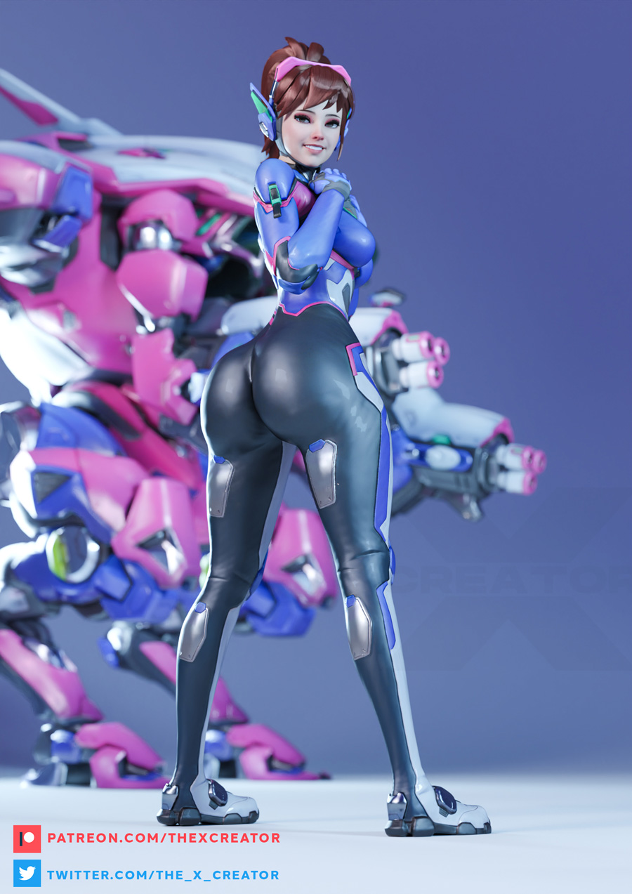 1girls, 3d, 3d (artwork), absurd res, absurdres, ass, big ass, big breasts, blizzard entertainment, breasts, brown hair, bubble ass, bubble butt, curvaceous, curvy body, curvy female, curvy figure, d.va, female, female focus, female only, hana song, high resolution, highres, long hair, looking at viewer, looking back, meka, overwatch, overwatch 2, patreon username, ponytail, seductive, skin tight, solo, solo female, solo focus, the x creator, thick thighs, tokki (overwatch), twitter username, voluptuous, voluptuous female, wide hips