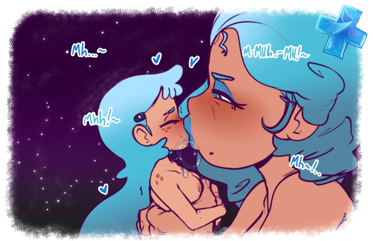 2girls dream female female_only giant hexanne incest kissing lesbian_kiss multiple_girls queen_luna_(hexanne) size_difference spanglish star_(hexanne) tagme text yuri